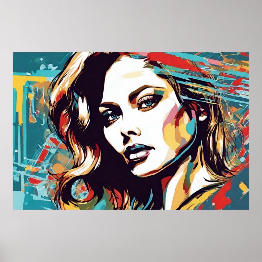 Lady Diana Pop Art Poster (Voorkant)