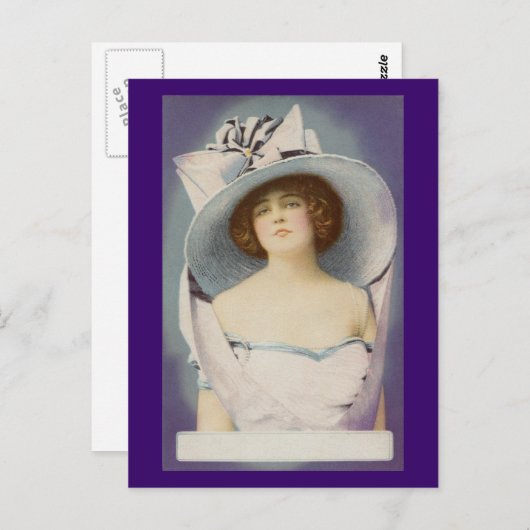 Lady die groot Pet met Bow draagt Briefkaart (Voorkant / Achterkant)
