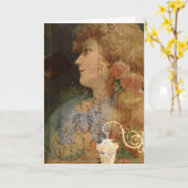  Lady  digitale collage Kaart (Gele Bloem)