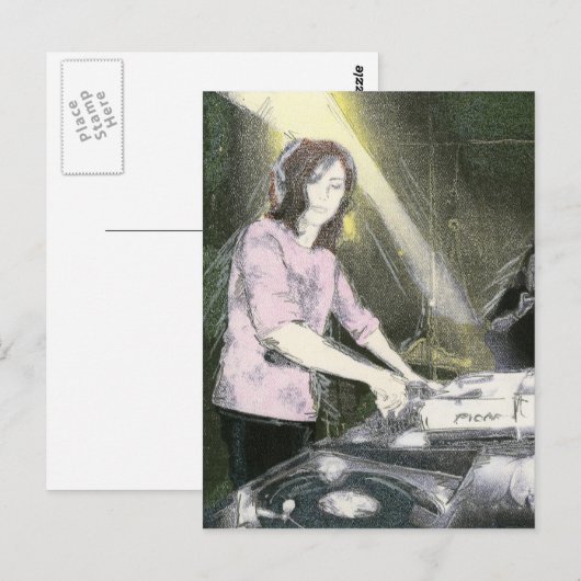 Lady DJ Briefkaart (Voorkant / Achterkant)