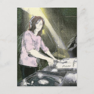 Lady DJ Briefkaart