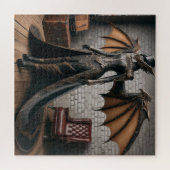 Lady Dragon Rider Steampunk Victoriaans Industrial Legpuzzel (Horizontaal)
