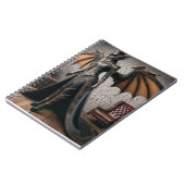 Lady Dragon Rider Steampunk Victoriaans Industrial Notitieboek (Linkerzijde)