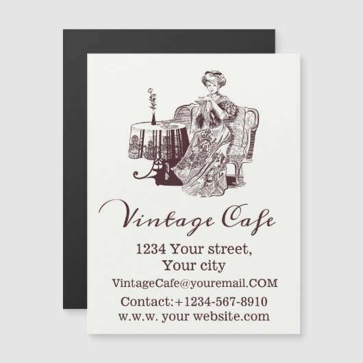 Lady drink tea (Voorkant / Achterkant)