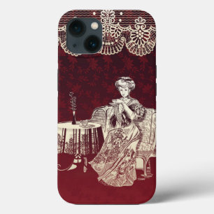 Lady drink tea Case-Mate iPhone case