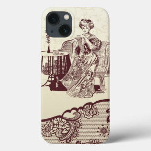 Lady drink tea Case-Mate iPhone case