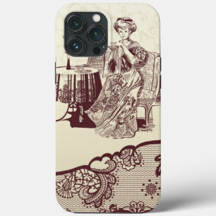 Lady drink tea Case-Mate iPhone case