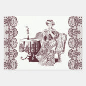 Lady drink tea inpakpapier vel (Voorkant)