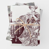 Lady drink tea inpakpapier vel (In situ)