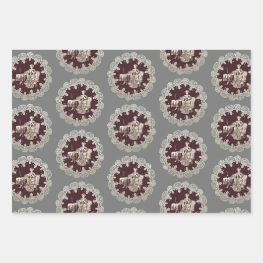 Lady drink tea inpakpapier vel (Voorkant 3)