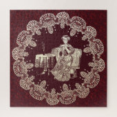 Lady drink tea legpuzzel (Verticaal)