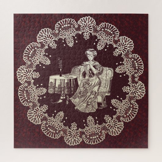 Lady drink tea legpuzzel (Verticaal)