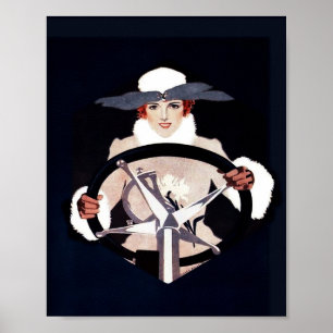 Lady Driver Fadeaway Girl door C Coles Phillips Poster