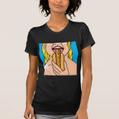 Lady Eating Hot Dog T-shirt (Voorkant)