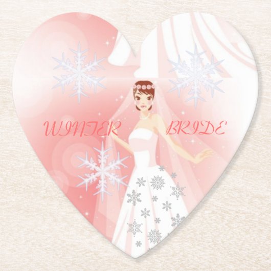 Lady Elegance Collectie - Winter Bride Kartonnen Onderzetters (Voorkant)