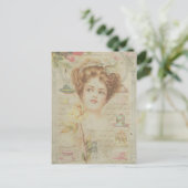  Lady Elegant China Lijst Shabby Collage Briefkaart (Staand voorkant)