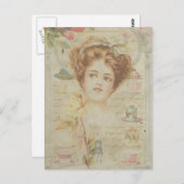  Lady Elegant China Lijst Shabby Collage Briefkaart (Voorkant / Achterkant)