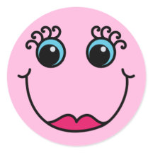 Lady Emoji gezicht licht roze