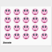 Lady Emoji gezicht licht roze Ronde Sticker (Vel)
