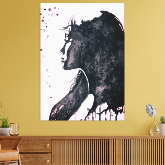 Lady Emotion Canvas Print (Insitu (Woonkamer))