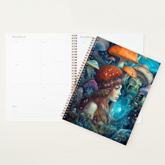 Lady en champignons Surreal Fantasy Art Planner (Display)