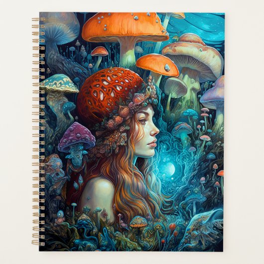 Lady en champignons Surreal Fantasy Art Planner (Voorkant)