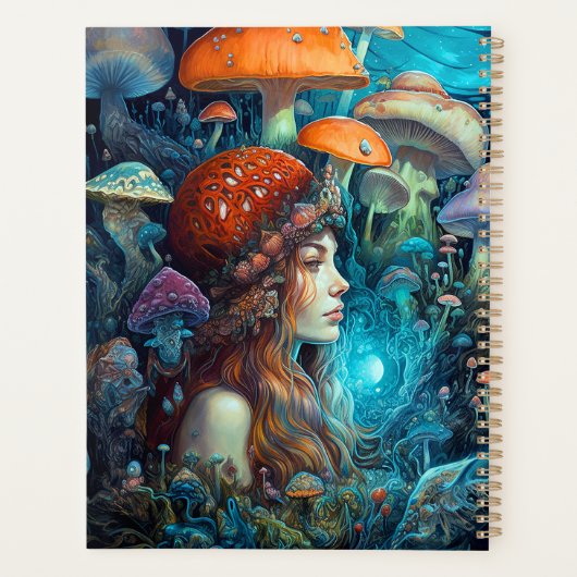 Lady en champignons Surreal Fantasy Art Planner (Achterkant)