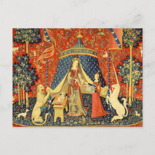Lady en de Unicorn Medieval Tapestry Art Briefkaart