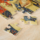 Lady en de Unicorn Medieval Tapestry Art Legpuzzel (Zijkant)