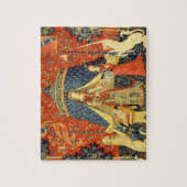 Lady en de Unicorn Medieval Tapestry Art Legpuzzel (Verticaal)