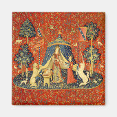 Lady en de Unicorn Medieval Tapestry Art Magneet (Voorkant)