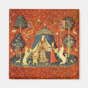 Lady en de Unicorn Medieval Tapestry Art Magneet