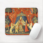 Lady en de Unicorn Medieval Tapestry Art Muismat (Met muis)