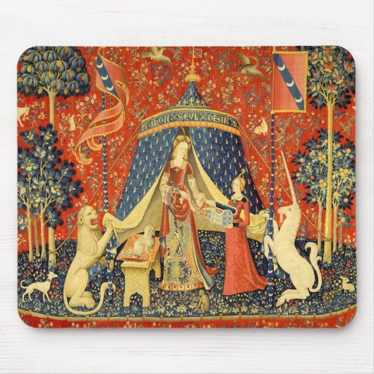 Lady en de Unicorn Medieval Tapestry Art Muismat (Voorkant)