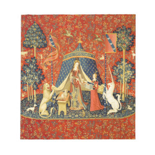 Lady en de Unicorn Medieval Tapestry Art Notitieblok