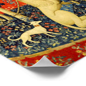 Lady en de Unicorn Medieval Tapestry Art Poster (Hoek)