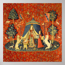 Lady en de Unicorn Medieval Tapestry Art Poster