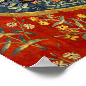 Lady en de Unicorn Medieval Tapestry Art Poster (Hoek)