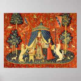 Lady en de Unicorn Medieval Tapestry Art Poster