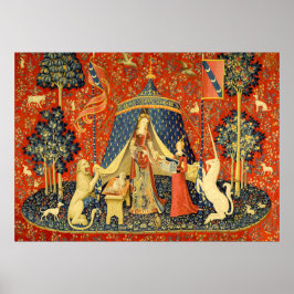 Lady en de Unicorn Medieval Tapestry Art Poster