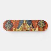 Lady en de Unicorn Medieval Tapestry Art Skateboard (Horizontaal)