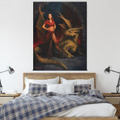 Lady en Dragon Canvas Afdruk (Insitu (Slaapkamer))
