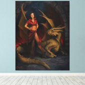 Lady en Dragon Canvas Afdruk (Insitu (Houten vloer))