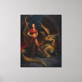Lady en Dragon Canvas Afdruk