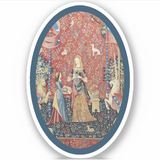 Lady en Eenhoorn (Geur) Vinyl Sticker (Voorkant)