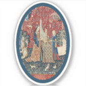 Lady en Eenhoorn (Horen) Vinyl Sticker (Voorkant)