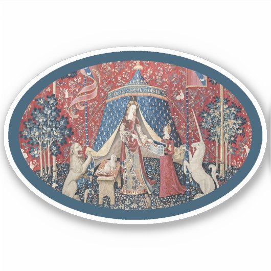 Lady en Eenhoorn (One Desire) Vinyl Sticker (Voorkant)