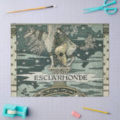 LADY EN EENHOORN PEGASUS IN BLAUWE STERRENHEMEL TISSUEPAPIER (Craft)