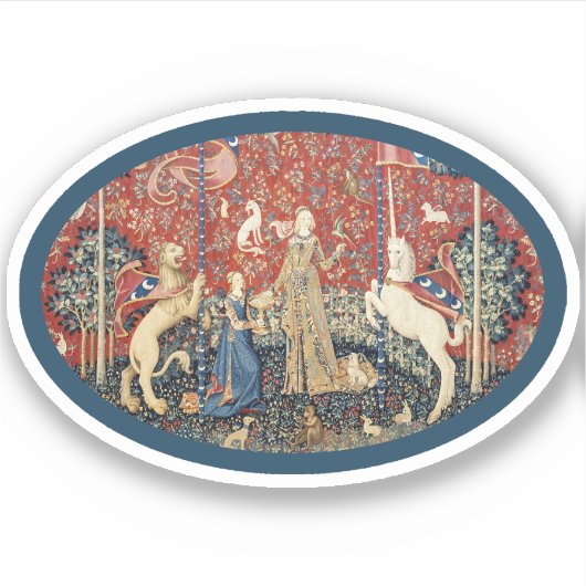 Lady en Eenhoorn (Taste) Vinyl Sticker (Voorkant)