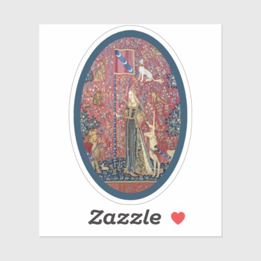 Lady en Eenhoorn (Touch) Vinyl Sticker (Vel)